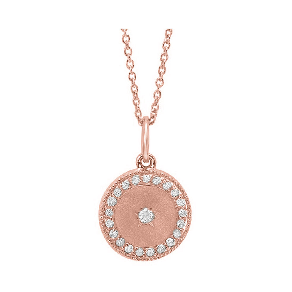 14Kt Rose Gold Diamond 1/5Ctw Pendant