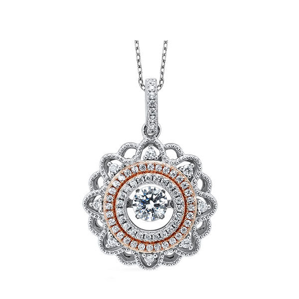 Silver White Rose Pendant