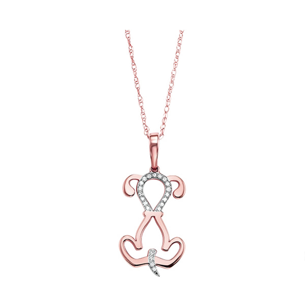 10Kt Rose Gold Diamond 1/20Ctw Pendant