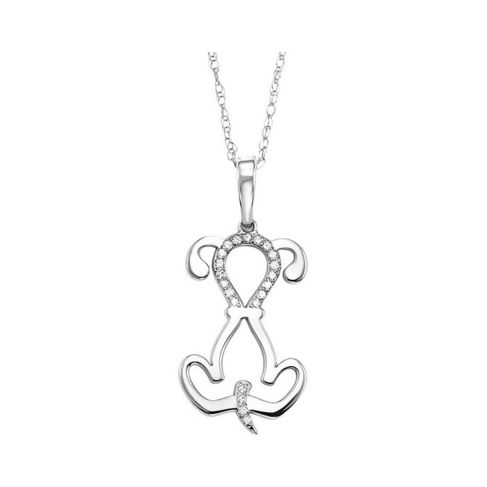 10Kt White Gold Diamond 1/20Ctw Pendant