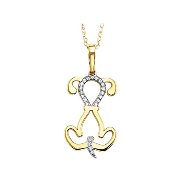 10Kt Yellow Gold Diamond 1/20Ctw Pendant