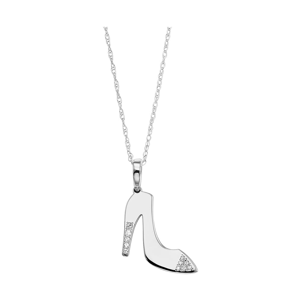 10Kt White Gold Diamond 1/20Ctw Pendant