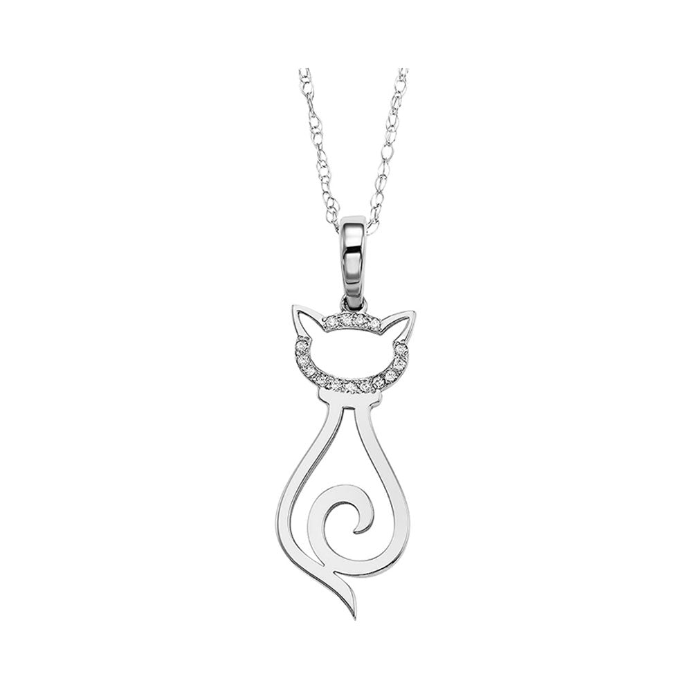 10Kt White Gold Diamond 1/20Ctw Pendant