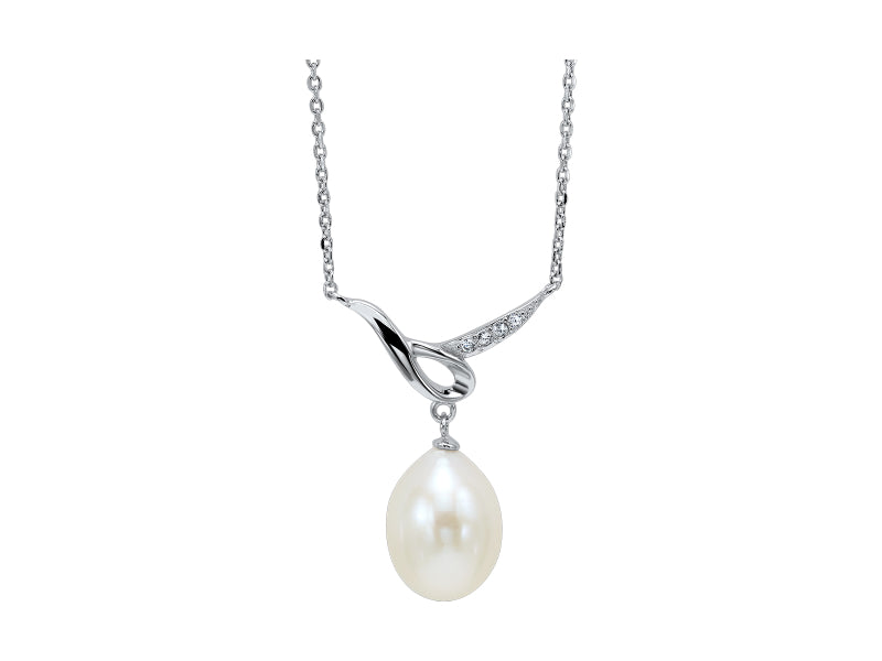 Silver White & Pearl Pendant