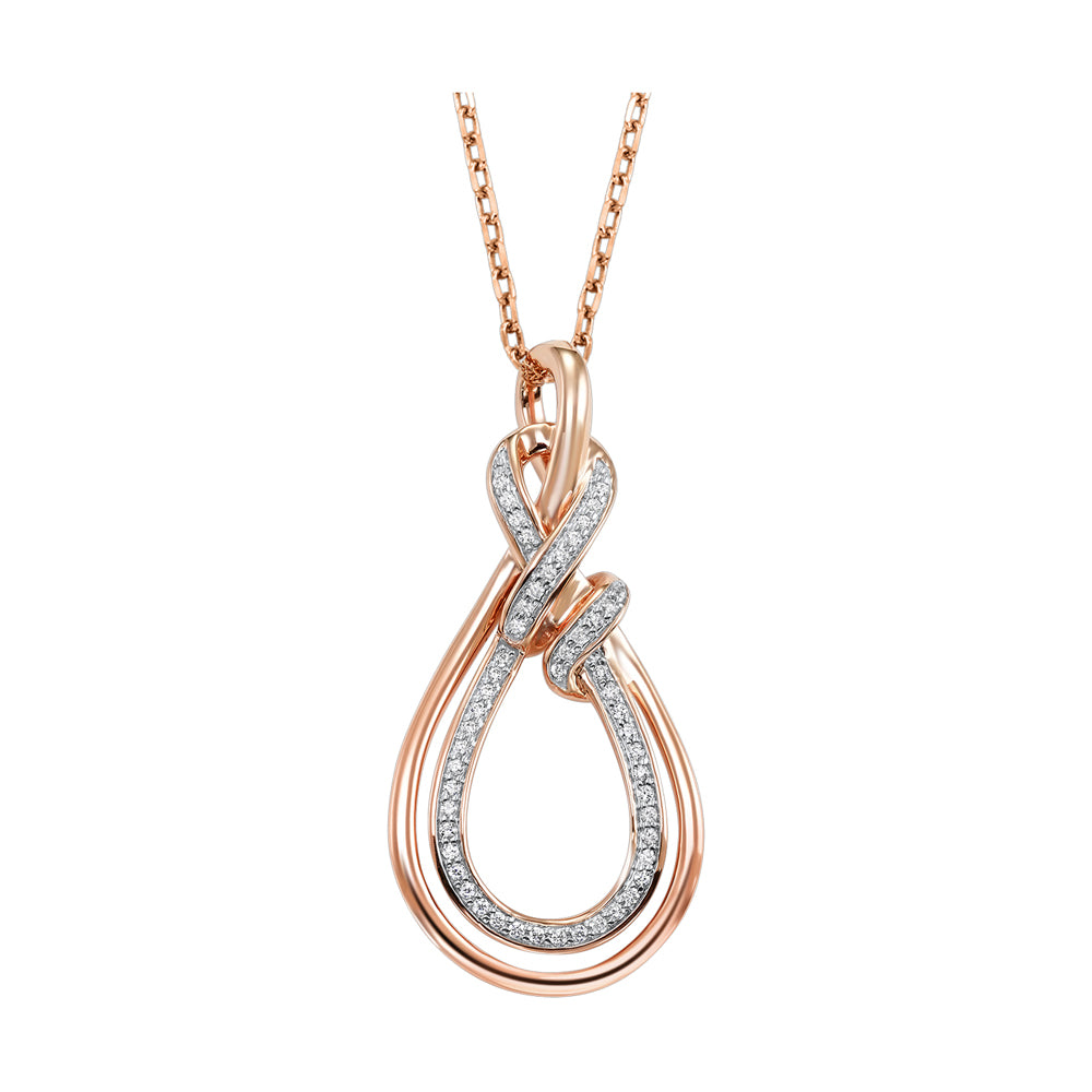14Kt Rose Gold Diamond 1/6Ctw Pendant