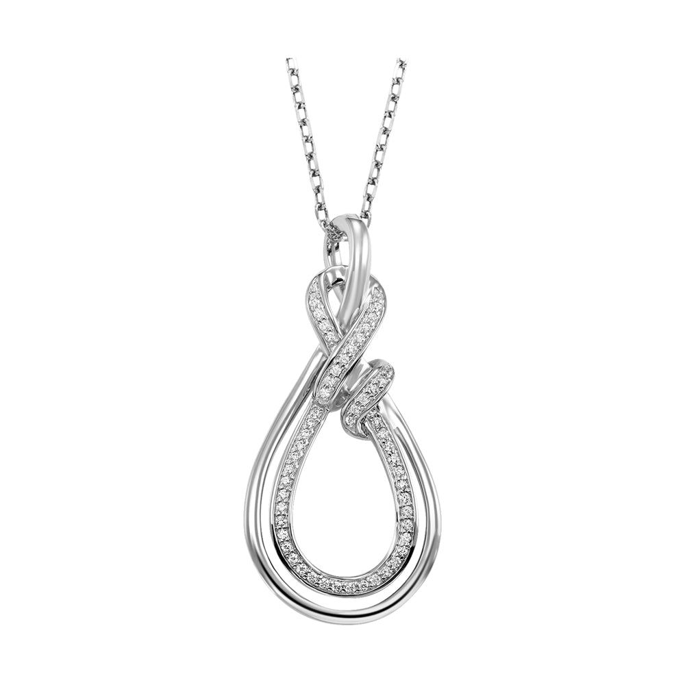 14Kt White Gold Diamond 1/6Ctw Pendant