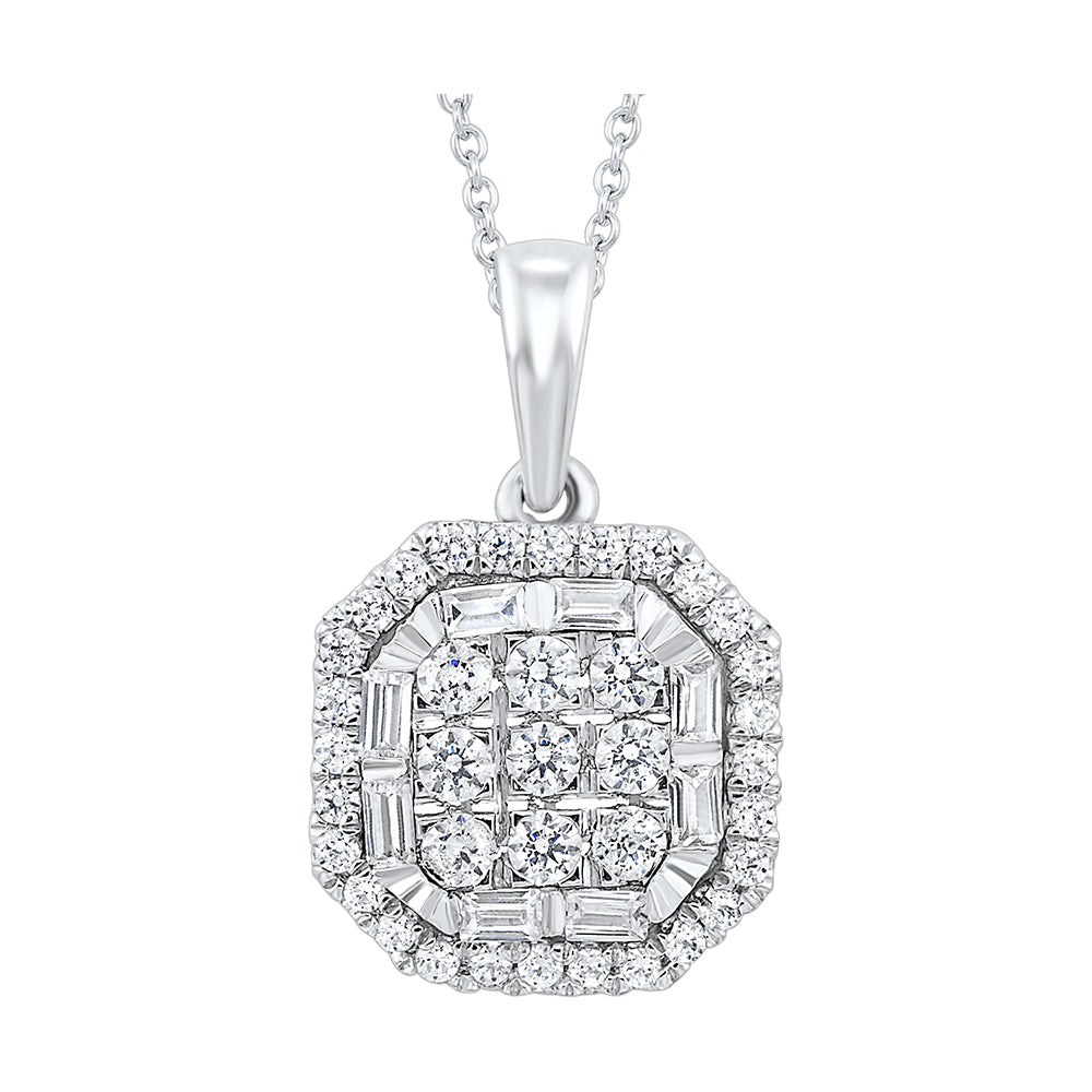 14Kt White Gold Diamond 1/2Ctw Pendant