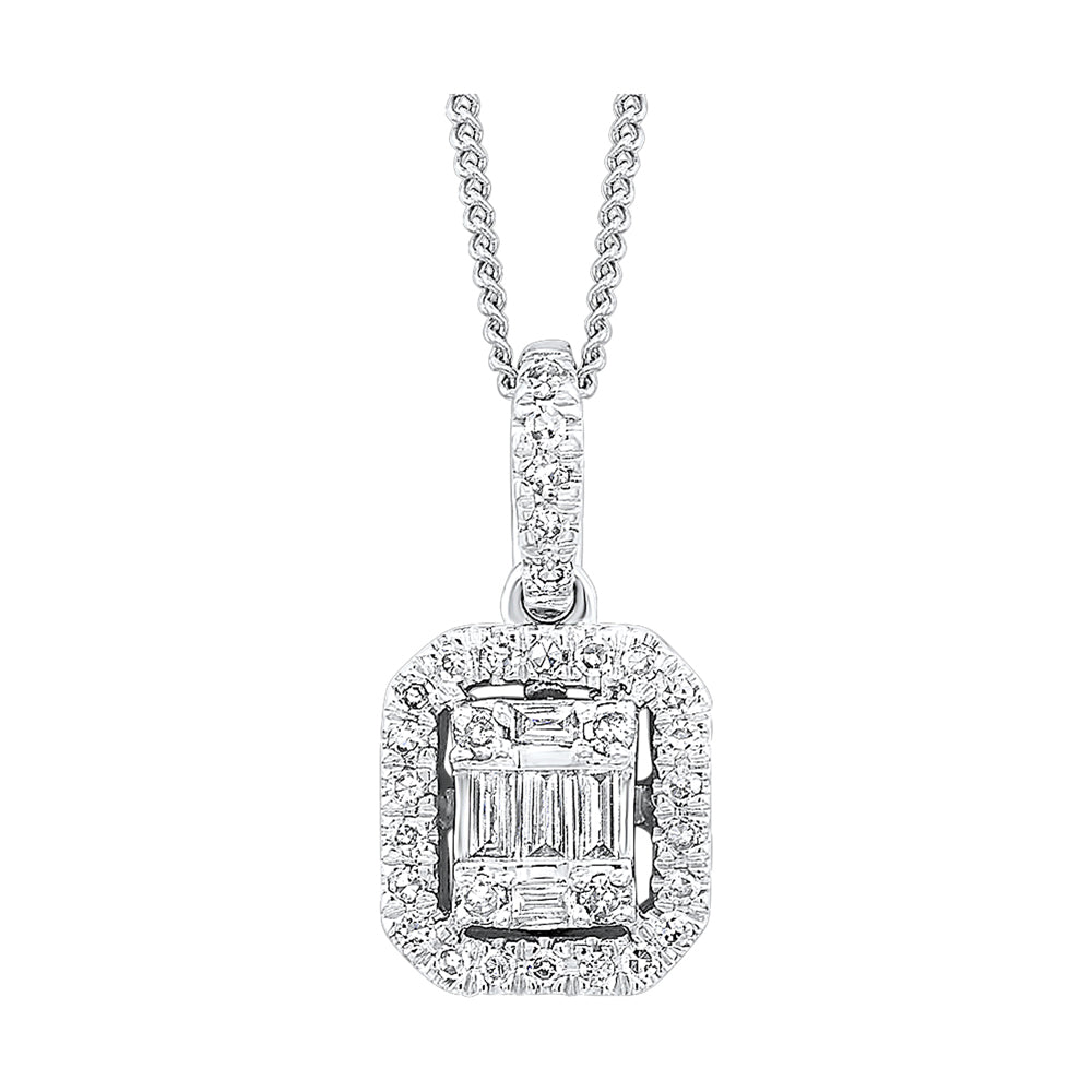 14Kt White Gold Diamond 1/6Ctw Pendant