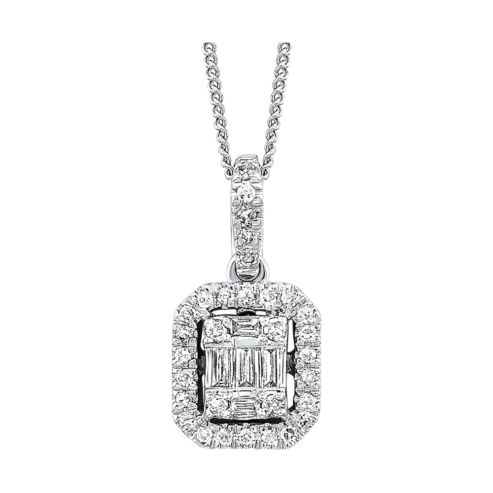 14Kt White Gold Diamond 1/2Ctw Pendant