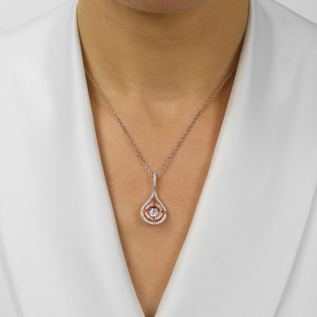 Silver White Rose Pendant