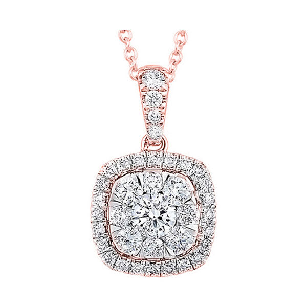 14Kt Rose Gold Diamond 1/4Ctw Pendant