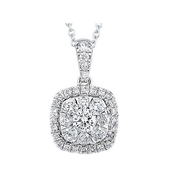 14Kt White Gold Diamond 1/2Ctw Pendant