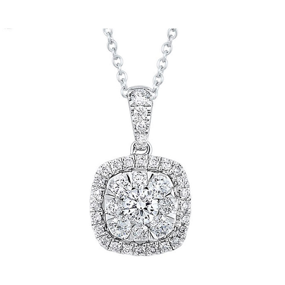 14Kt White Gold Diamond 1/2Ctw Pendant