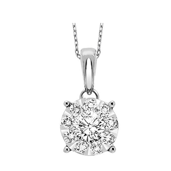 14Kt White Gold Diamond 1/4Ctw Pendant