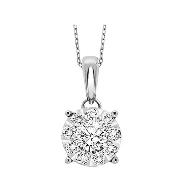 14Kt White Gold Diamond 1/2Ctw Pendant