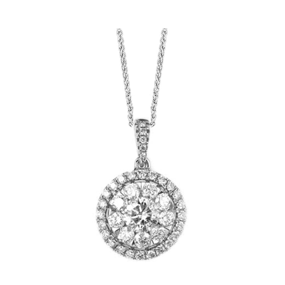 14Kt White Gold Diamond 1Ctw Pendant