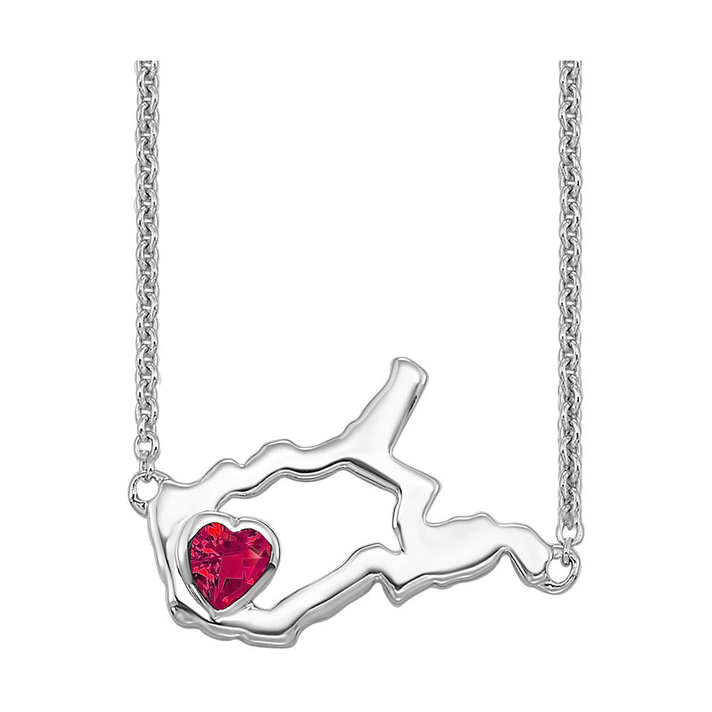 14Kt White Gold Ruby 1/6Ctw Pendant