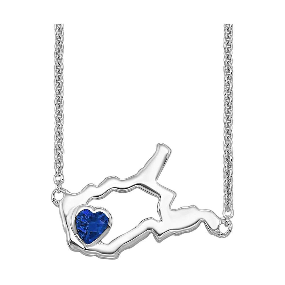 14Kt White Gold Sapphire 1/6Ctw Pendant