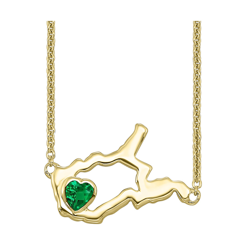 14Kt Yellow Gold Emerald 1/10Ctw Pendant