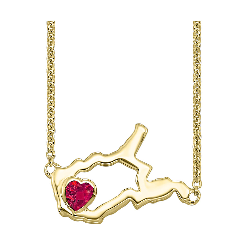 14Kt Yellow Gold & Ruby 1/10Ctw Pendant