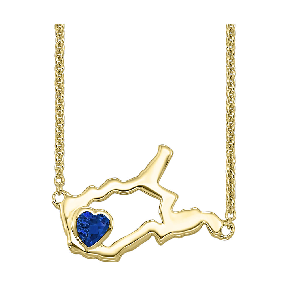 14Kt Yellow Gold & Sapphire 1/10Ctw Pendant