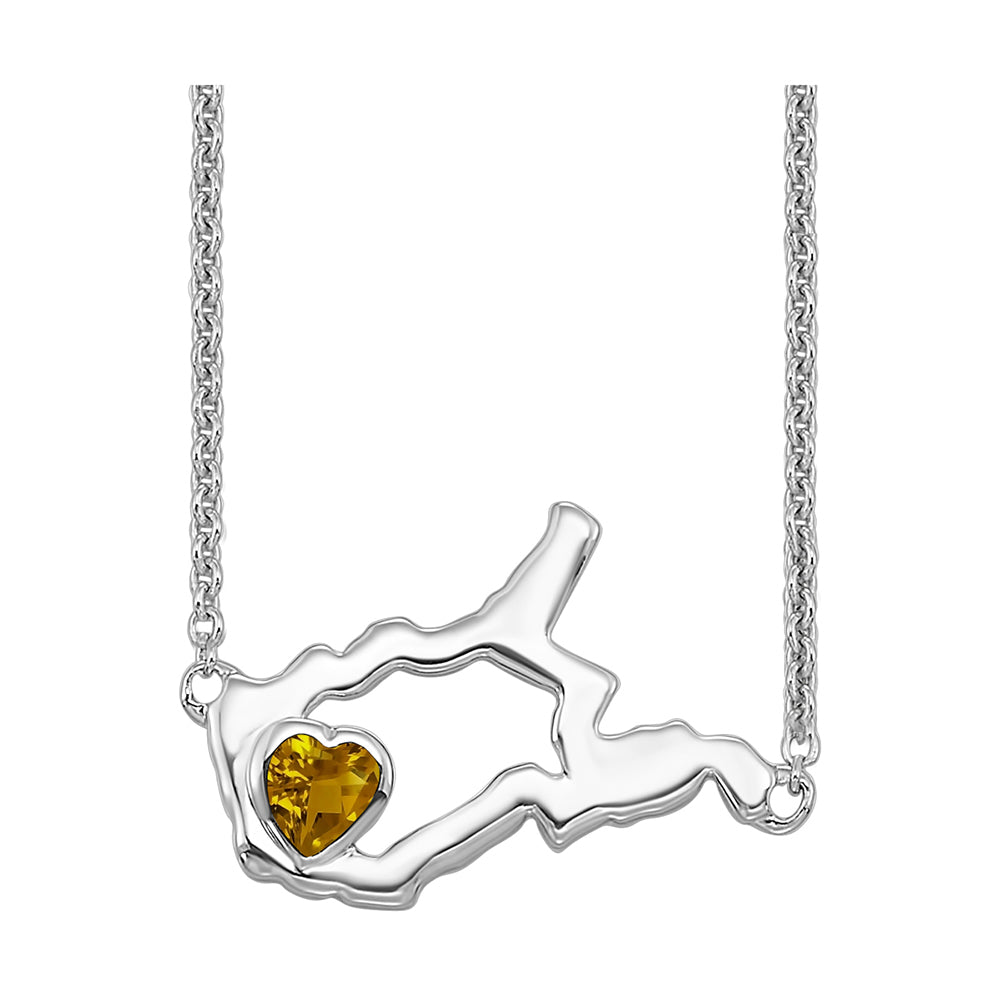 Silver & Citrine 1/7Ctw Pendant