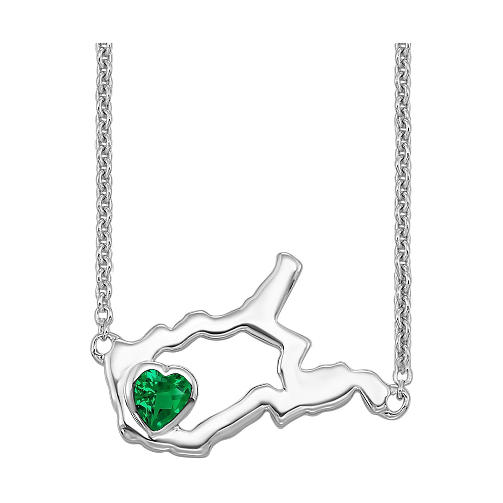 Silver & Emerald 1/7Ctw Pendant