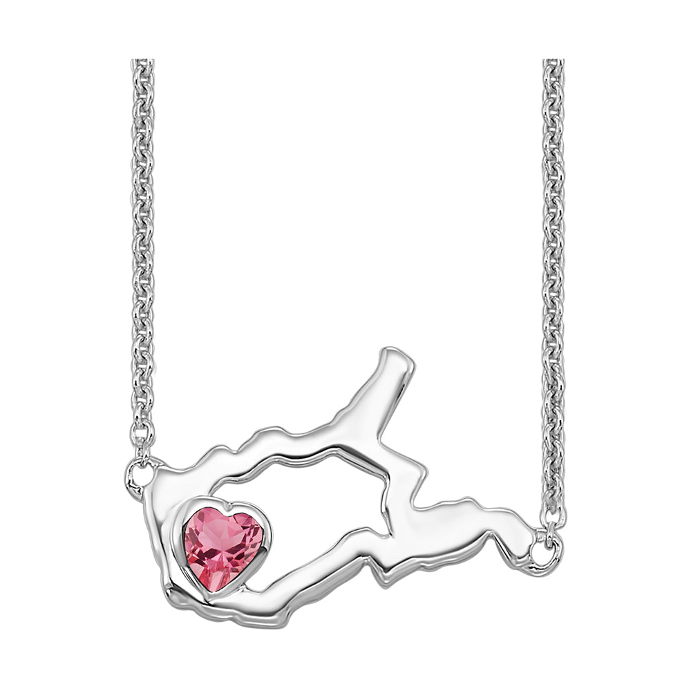 Silver & Pink Tourmaline 1/7Ctw Pendant