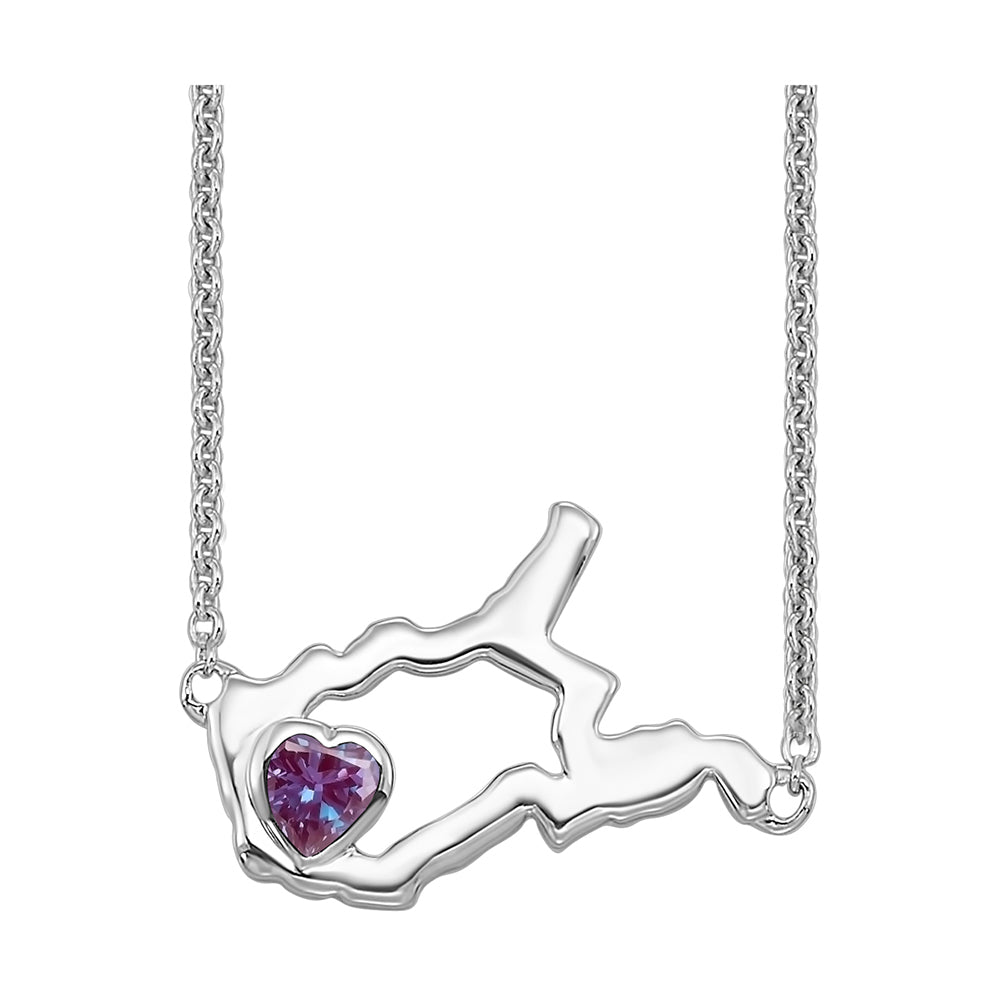 Silver & Syn Alexandrite 1/7Ctw Pendant