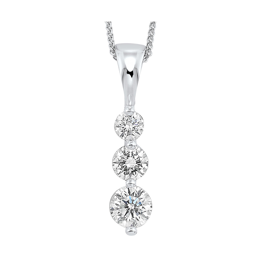 14Kt White Gold Diamond 1Ctw Pendant