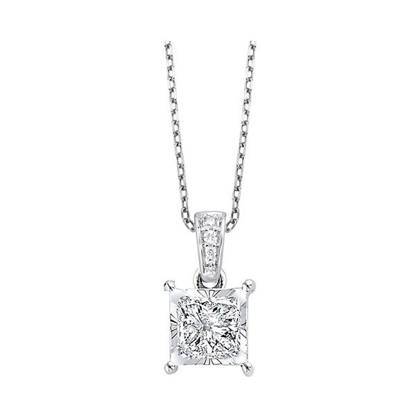 14Kt White Gold Diamond 1/4Ctw Pendant