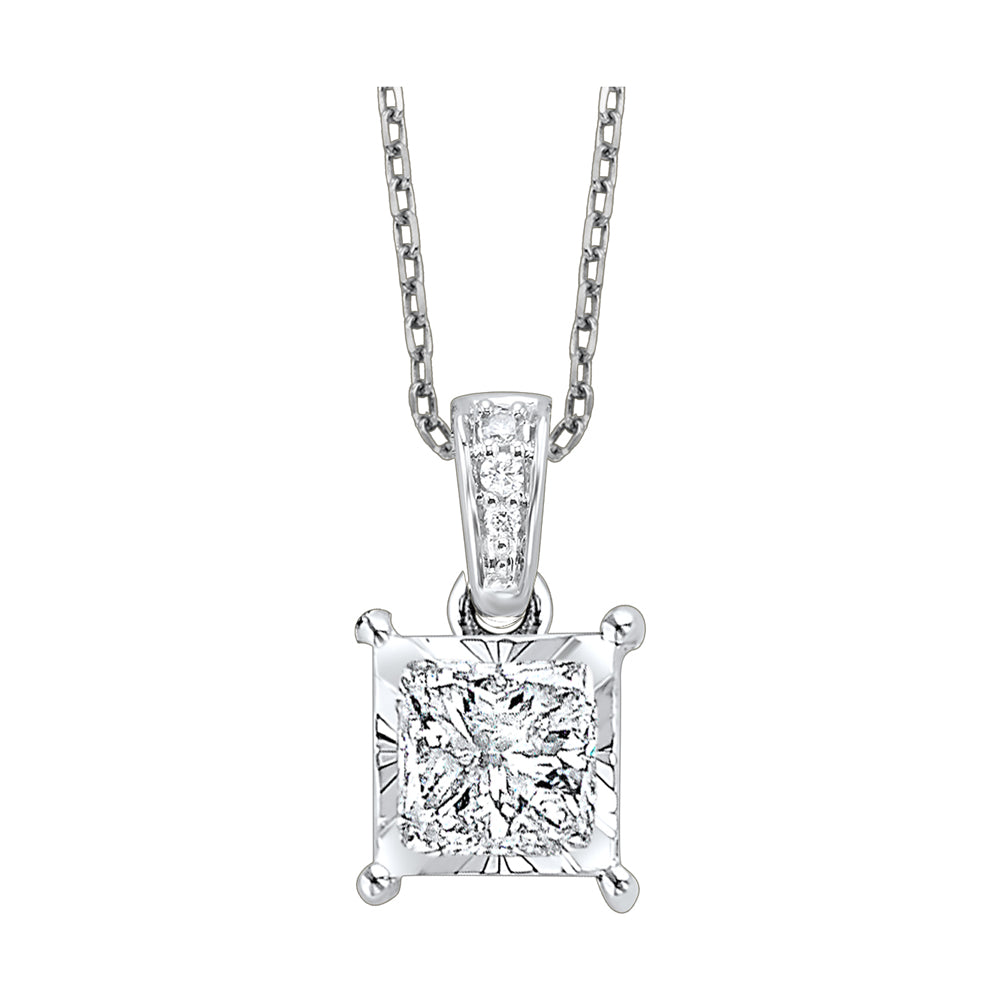 14Kt White Gold Diamond 1/4Ctw Pendant