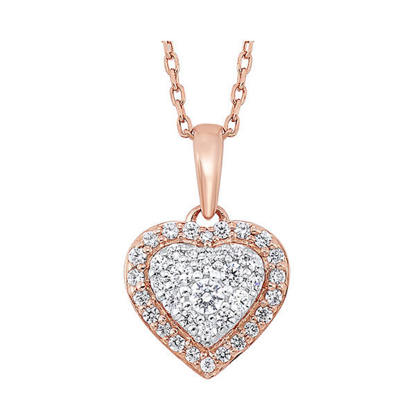 14Kt Rose Gold Diamond 1/4Ctw Pendant