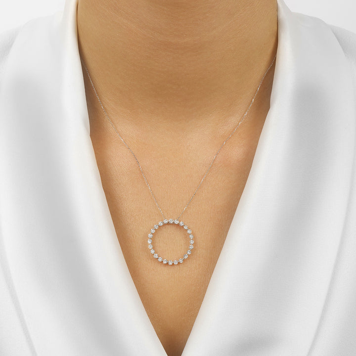 14Kt White Gold Diamond 1Ctw Pendant