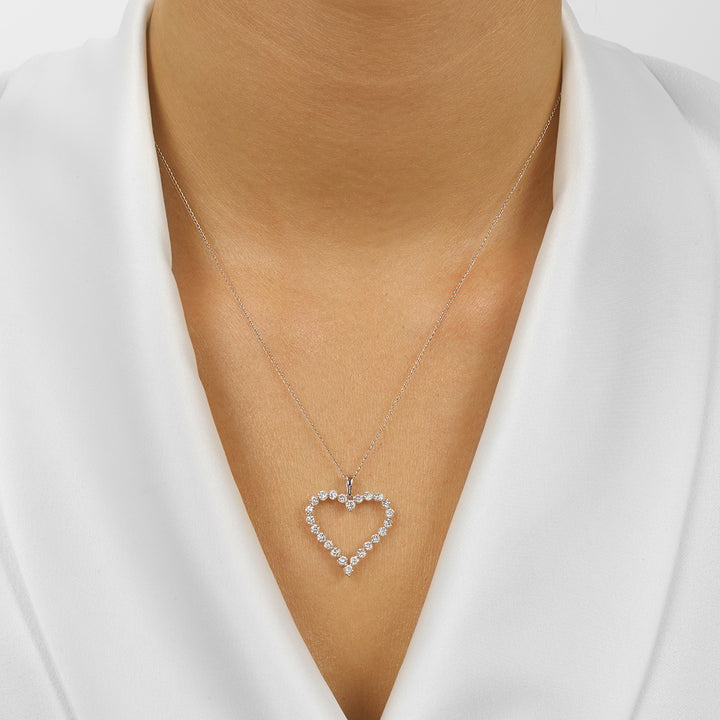 14Kt White Gold Diamond 1Ctw Pendant