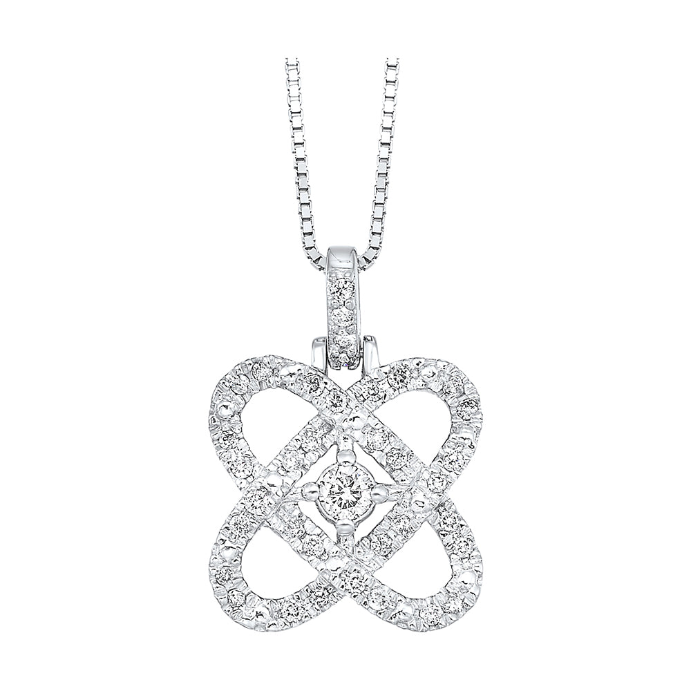 14Kt White Gold Diamond 1/4Ctw Pendant