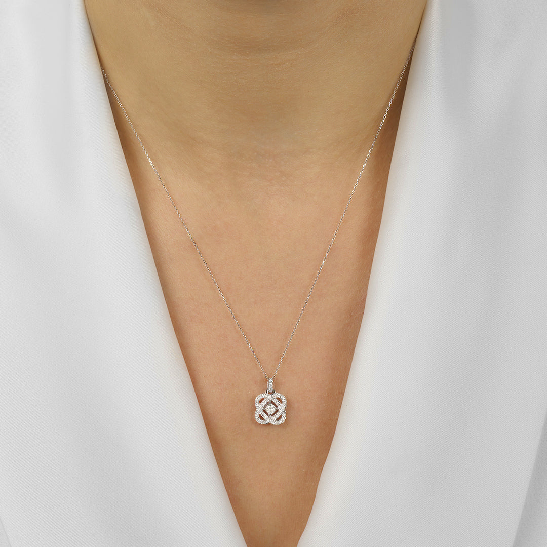 14Kt White Gold Diamond 1/4Ctw Pendant