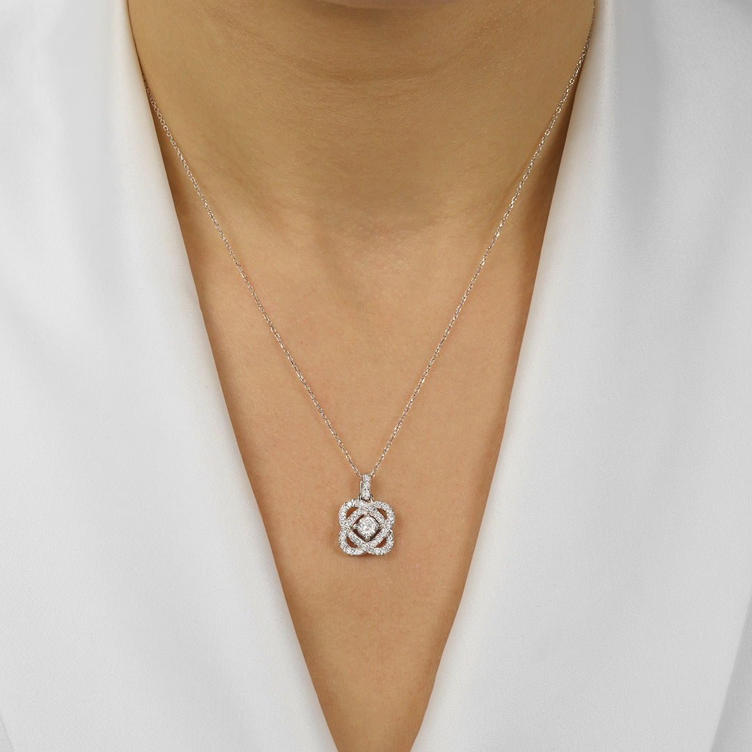 14Kt White Gold Diamond 3/4Ctw Pendant