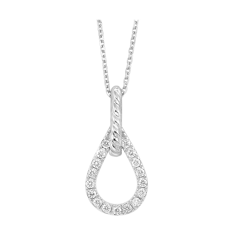 14Kt White Gold Diamond 1/7Ctw Pendant