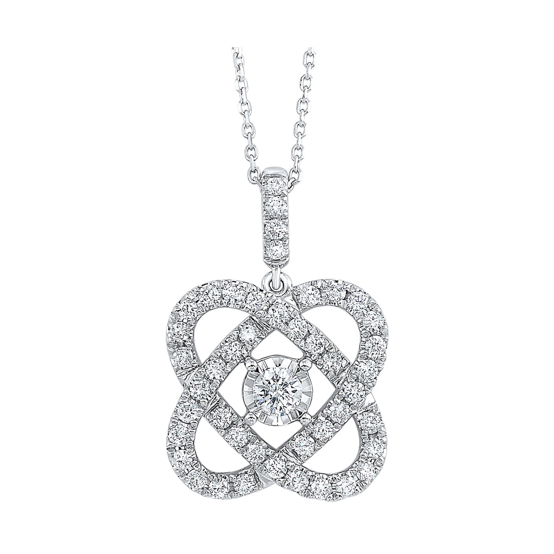 14Kt White Gold Diamond 1/2Ctw Pendant
