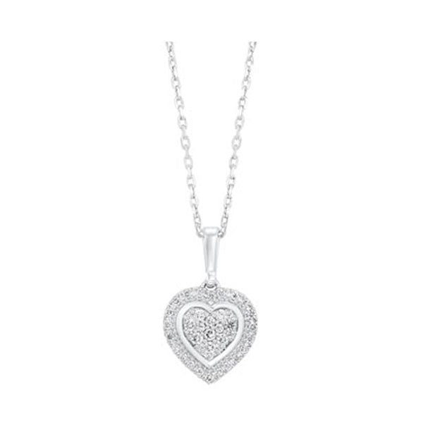 Silver Diamond 1/5Ctw Pendant