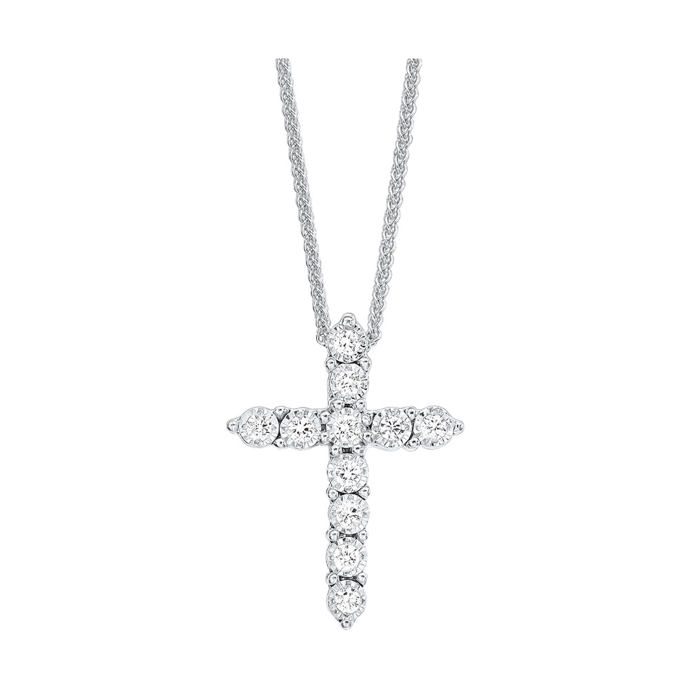 10Kt White Gold Diamond 1/10Ctw Pendant