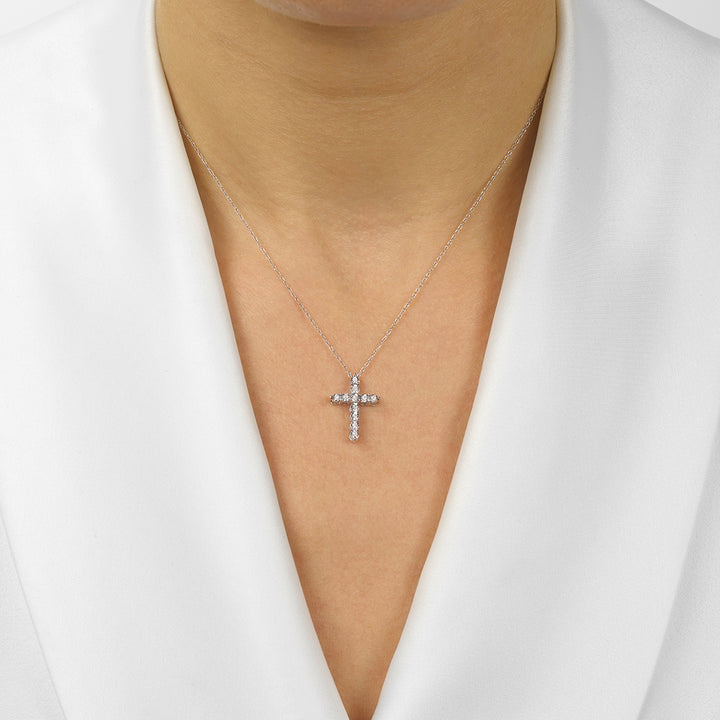 Silver White Diamond 1/10Ctw Pendant