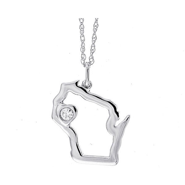Silver Diamond 1/20Ctw Pendant
