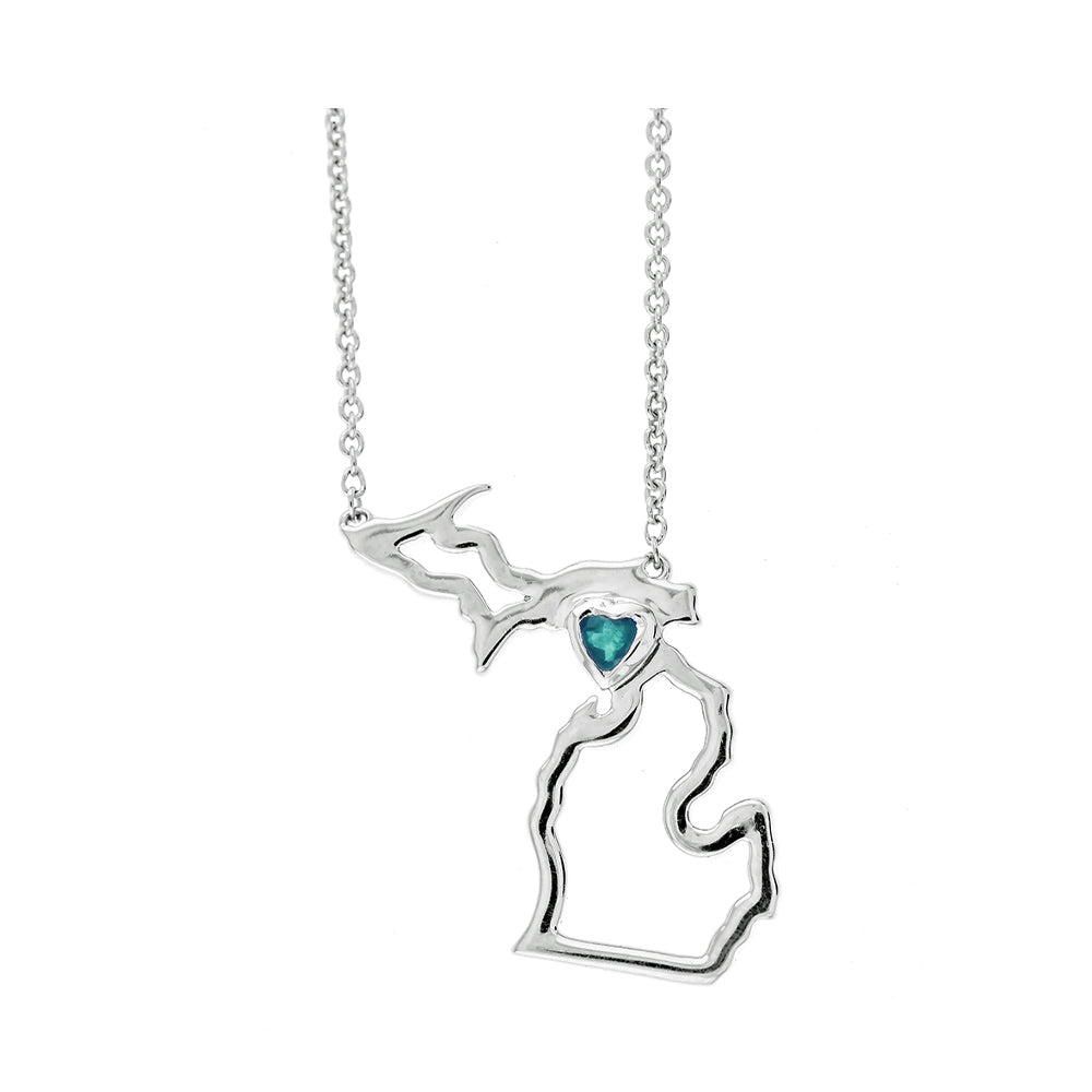 Silver & Aquamarine 1/5Ctw Pendant