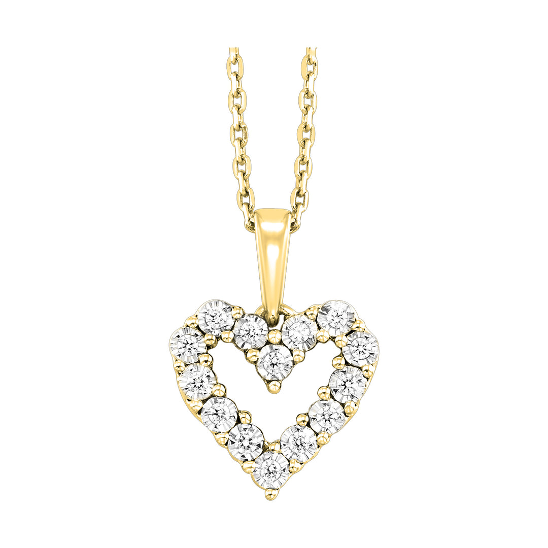 10Kt Yellow Gold Diamond 1/10Ctw Pendant