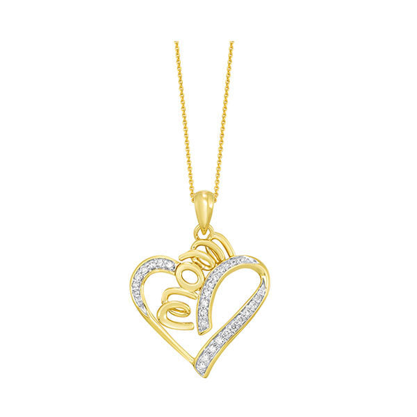 10Kt Yellow Gold Diamond 1/4Ctw Pendant