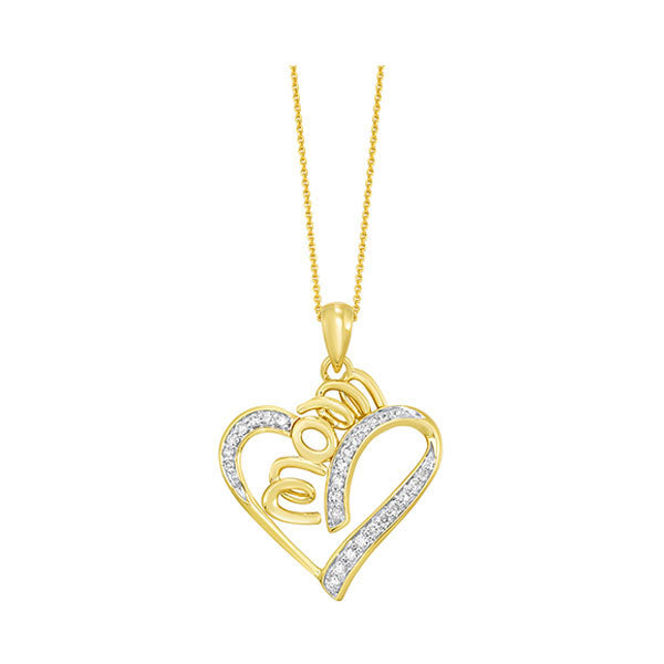 Gold Silver White Yellow Diamond 1/4Ctw Pendant