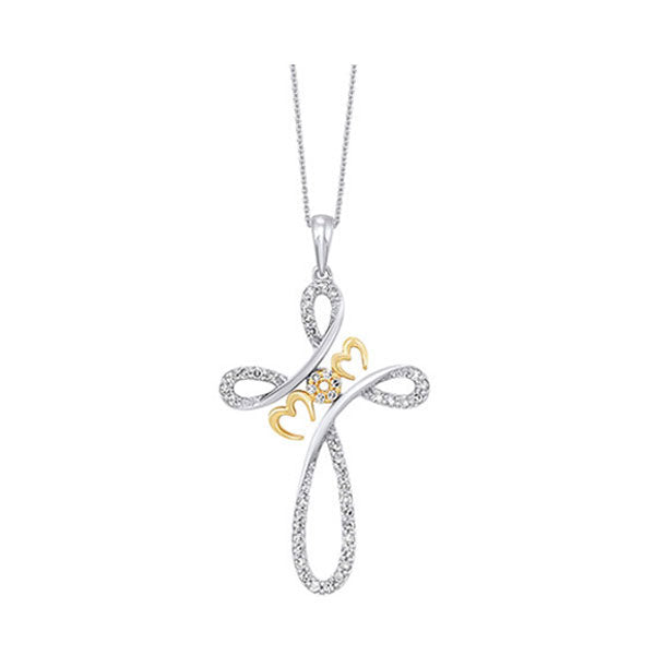 Gold Silver White Yellow Diamond 1/3Ctw Pendant