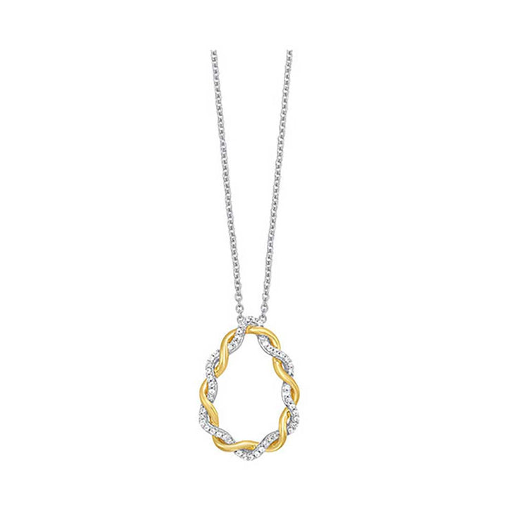 10Kt White Yellow Gold Diamond 1/6Ctw Pendant
